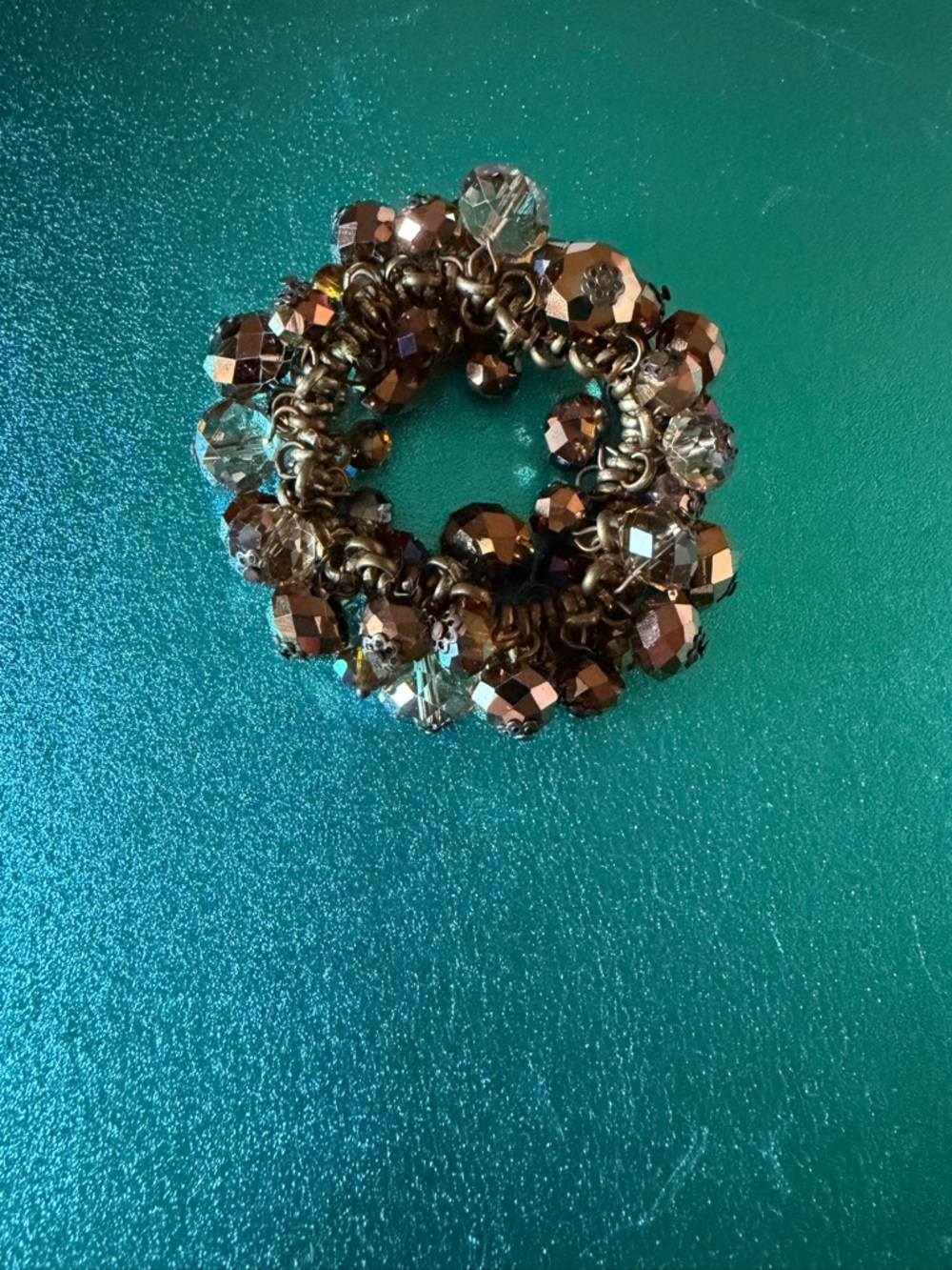 Faceted Brown Crystal Cluster stretch Bracelet